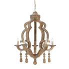 Astoria 5 Light Whitewashed Wood Chandelier With Wood Tassels