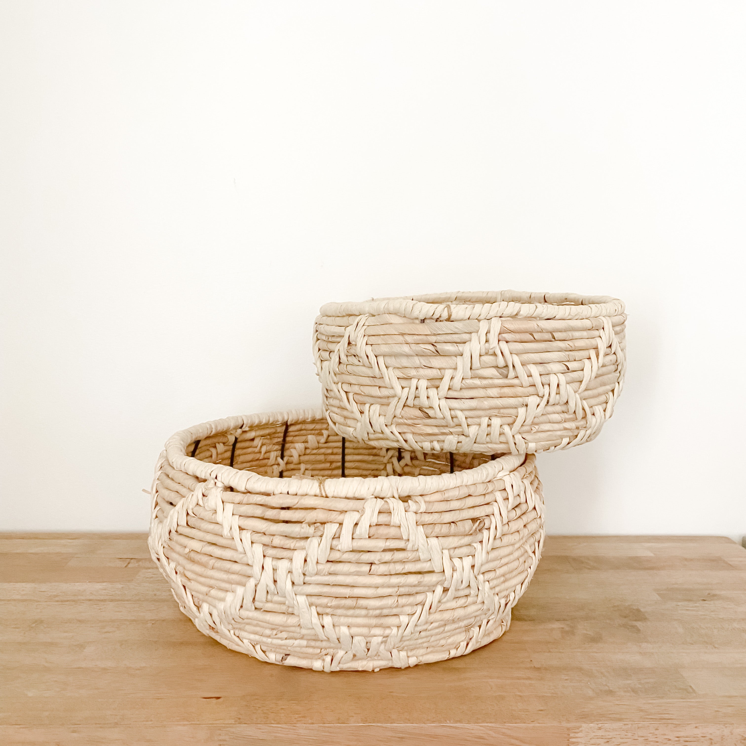 Dominica Woven Round Baskets Two Sizes