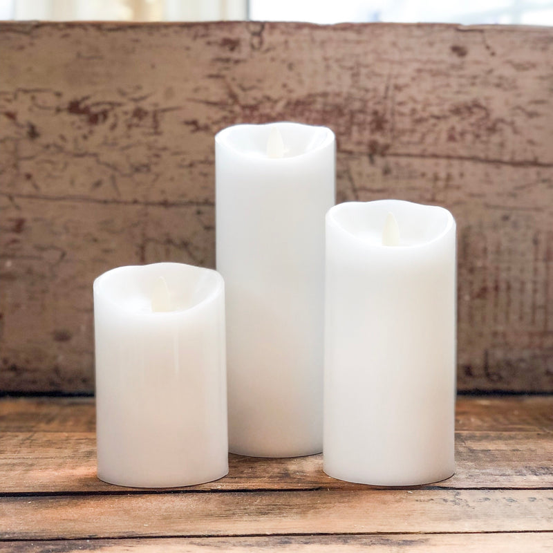 White Flameless Candle with Moving Flame