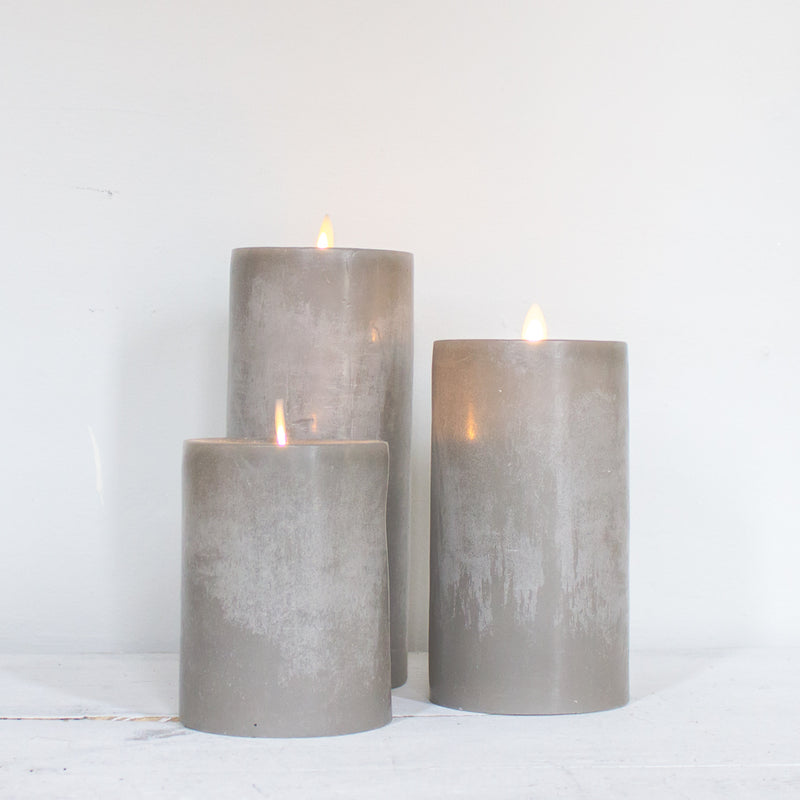 Flickering Gray Flameless Candles