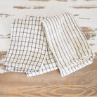 Xander Natural And Black Tea Towels Plaid And Striped